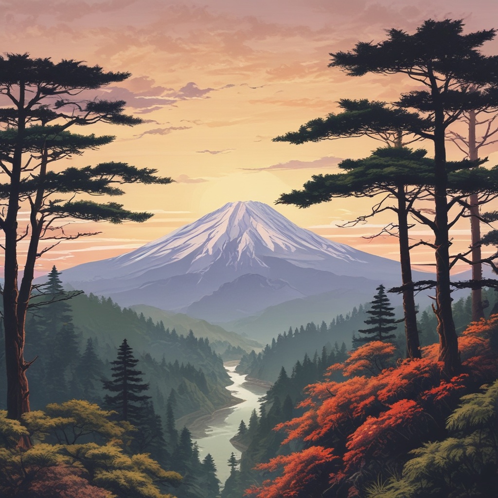 山の朝 - 山の風景